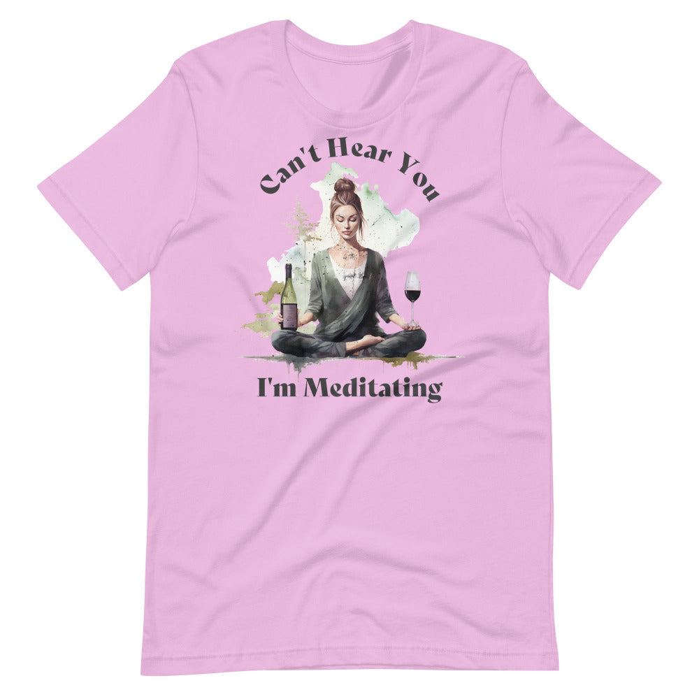Can't Hear You I'm Meditating Tshirt - Lilac Color